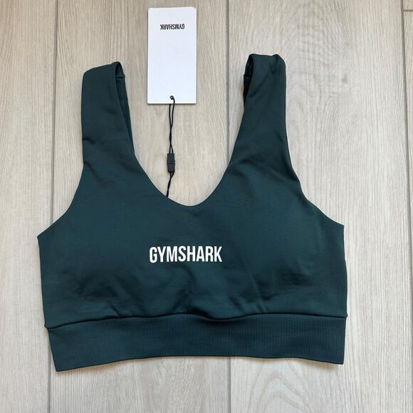 NWT Gymshark Breeze Obsidian Green lightweight seamless sports bra small - Picture 2 of 4